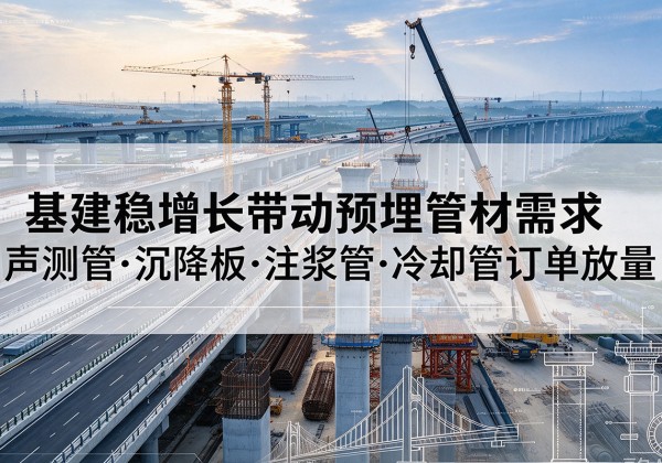 伊州基建稳增长带动预埋监测管材需求，声测管、沉降板、注浆管订单持续放量